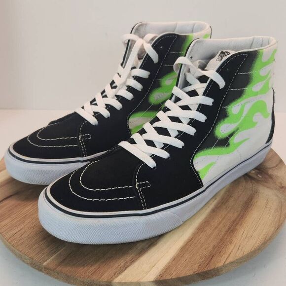 Vans Sk8-Hi 'Flame Black White' VN0A4U3CXEY Mens Size 10.5 - Picture 6 of 11